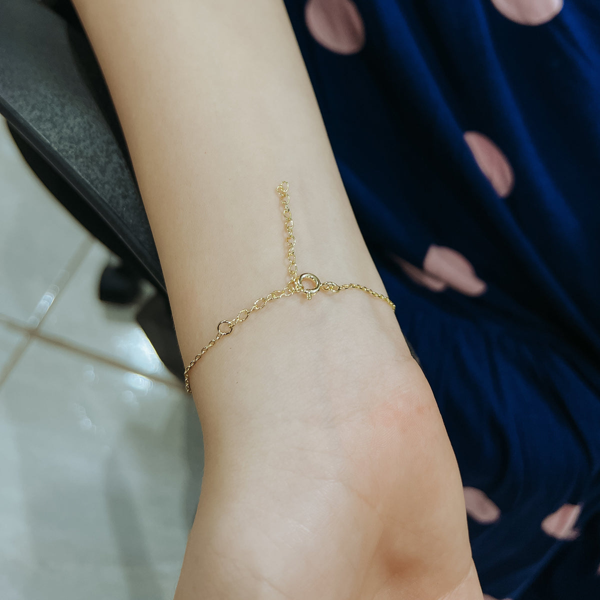 Pulseira Feminino Cadeado 1,2mm Pingente Coração banhado a ouro 18k