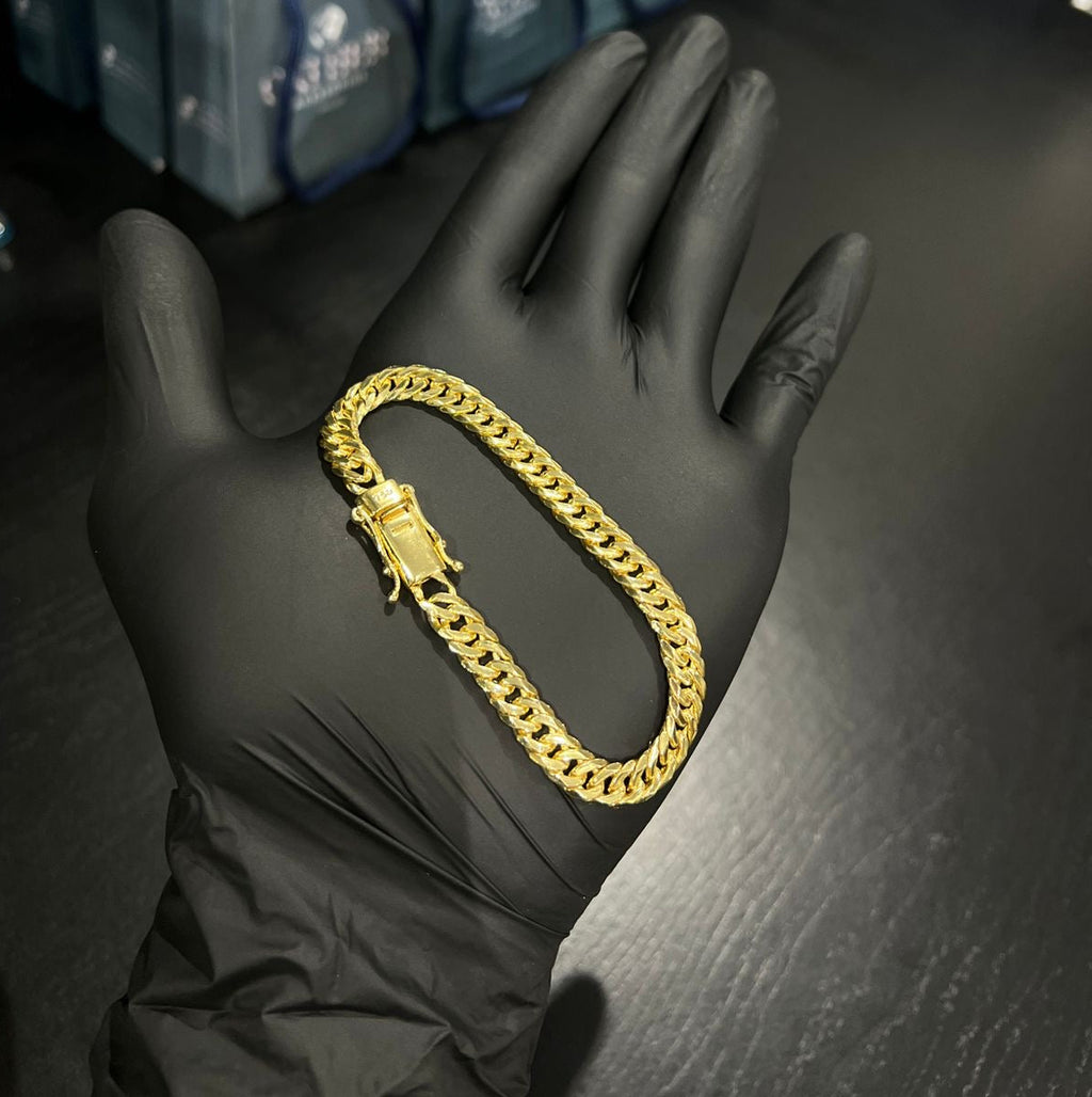 Pulseira Grumet Dupla 7mm banhado a ouro 18k