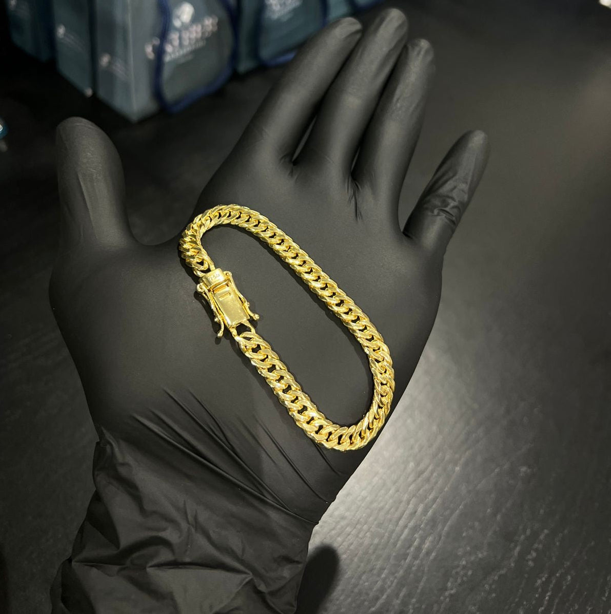 Pulseira Grumet Dupla 7mm banhado a ouro 18k