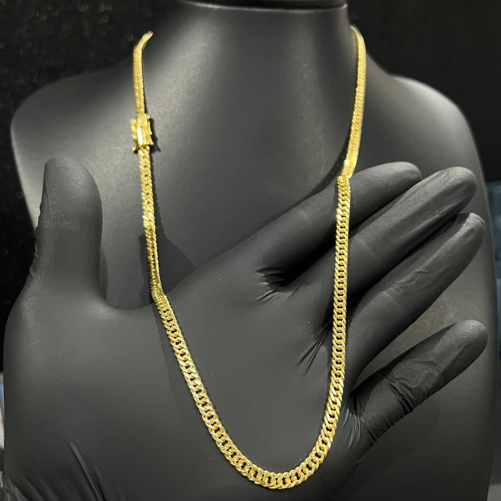 Corrente Grumet Dupla 4mm banhado a ouro 18k