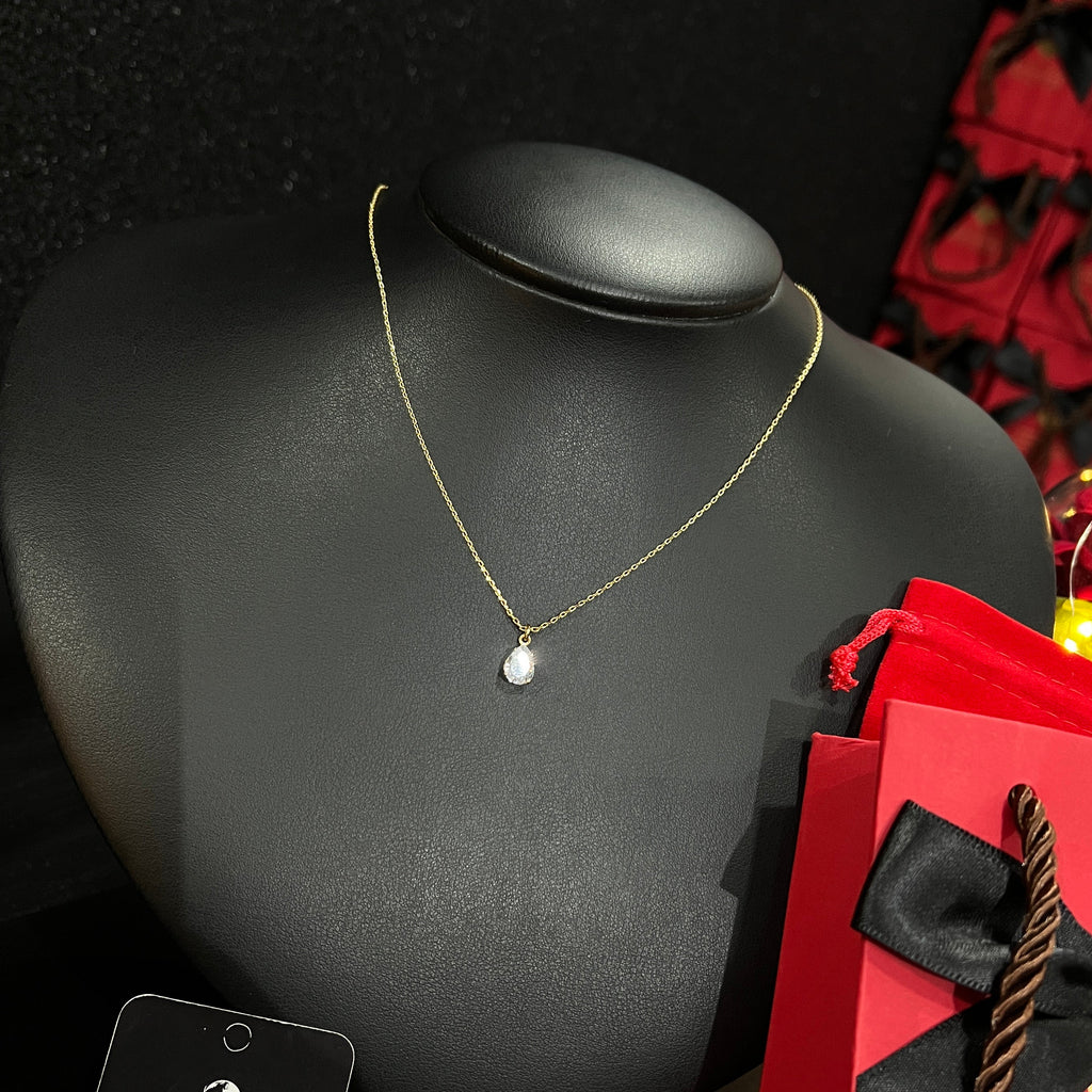 Colar Feminino Gota Cadeadinho 1,2mm  banhado a ouro 18k
