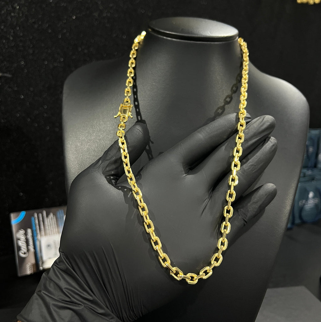 Corrente Cadeado 6mm banhado a ouro 18k