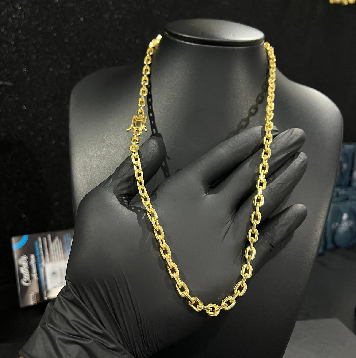 Corrente Cadeado 6mm banhado a ouro 18k