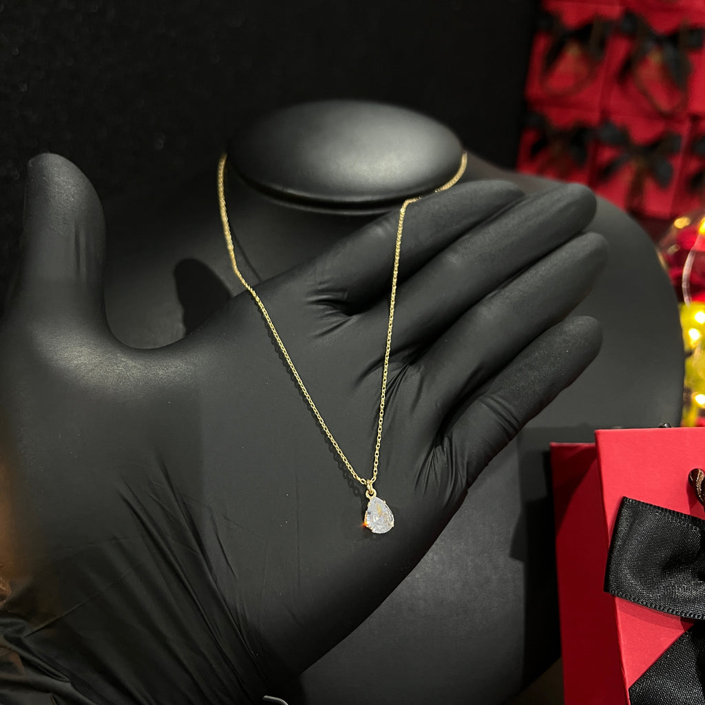 Colar Feminino Gota Cadeadinho 1,2mm  banhado a ouro 18k