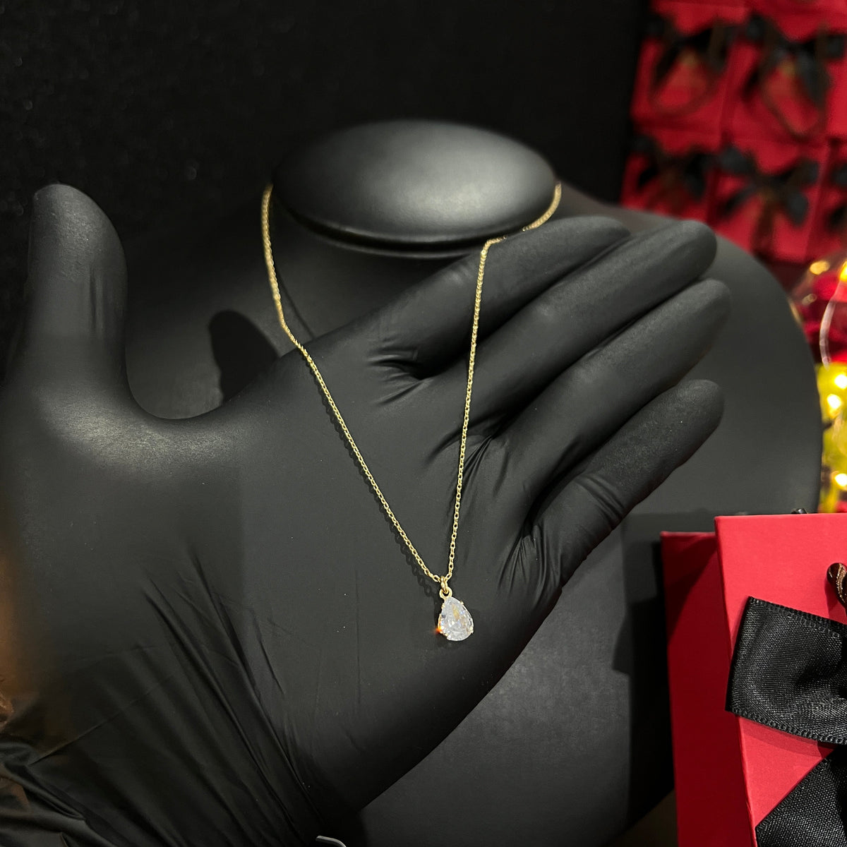 Colar Feminino Gota Cadeadinho 1,2mm  banhado a ouro 18k