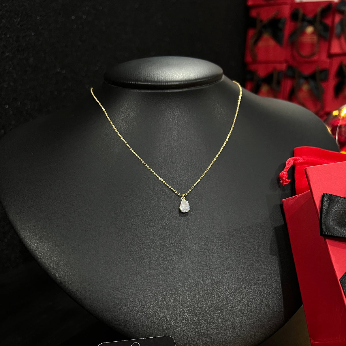 Colar Feminino Gota Cadeadinho 1,2mm  banhado a ouro 18k