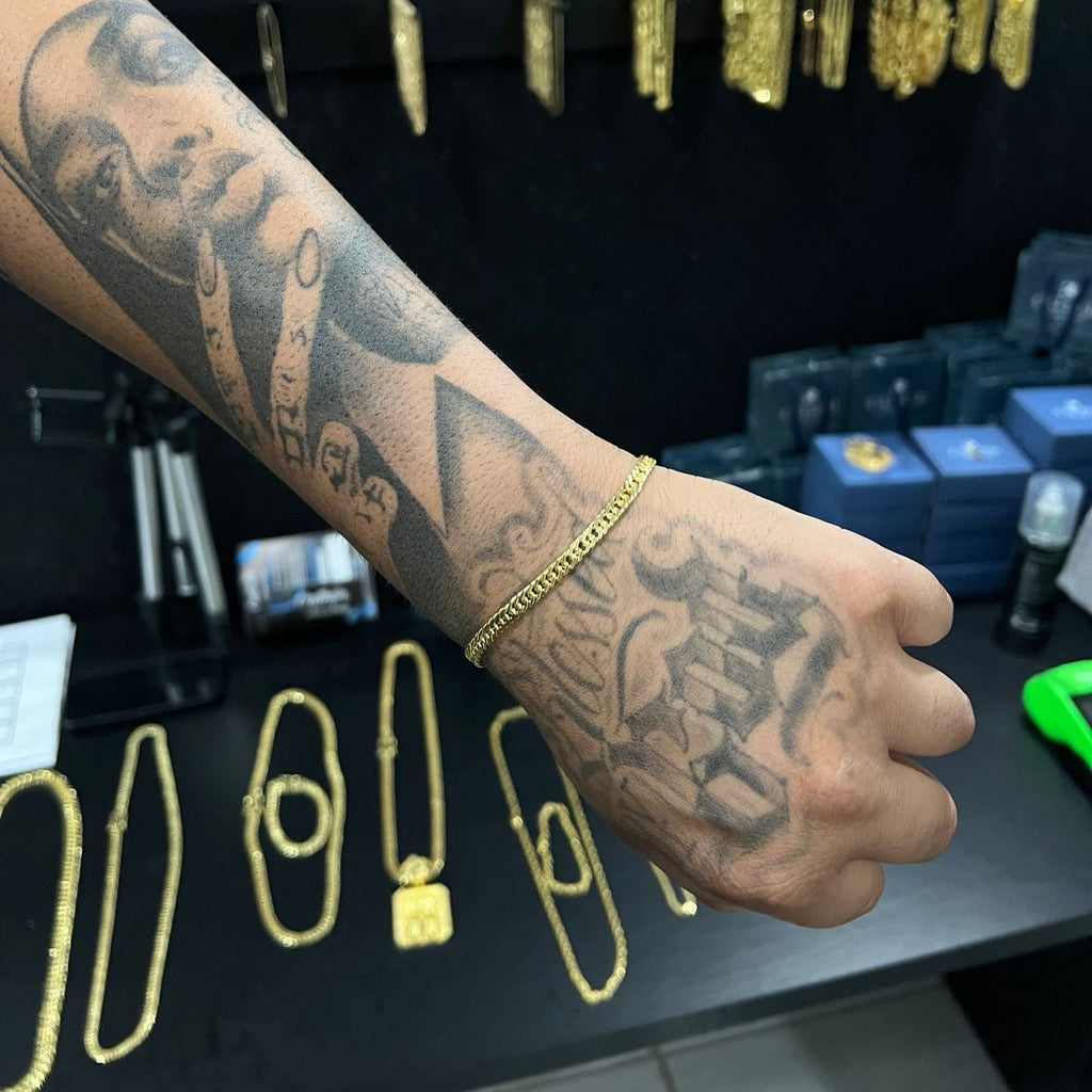 Pulseira Grumet Dupla 4mm Banhado a Ouro 18k