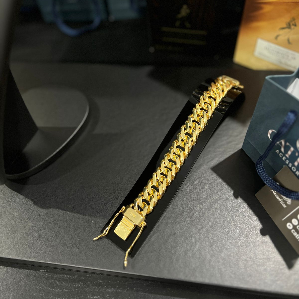 Pulseira Grumet Dupla 20mm Banhado a Ouro 18k