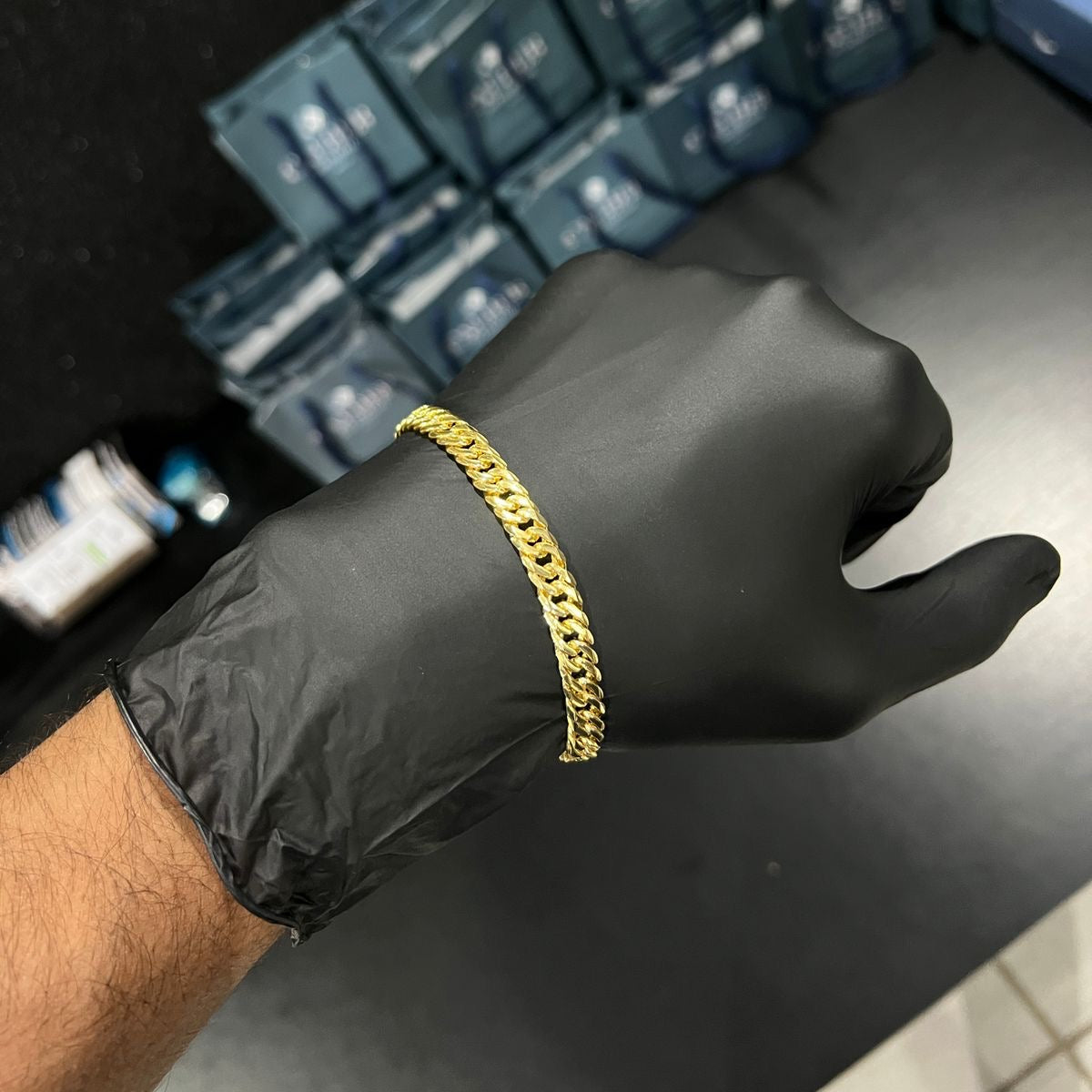 Pulseira Grumet Dupla 7mm banhado a ouro 18k
