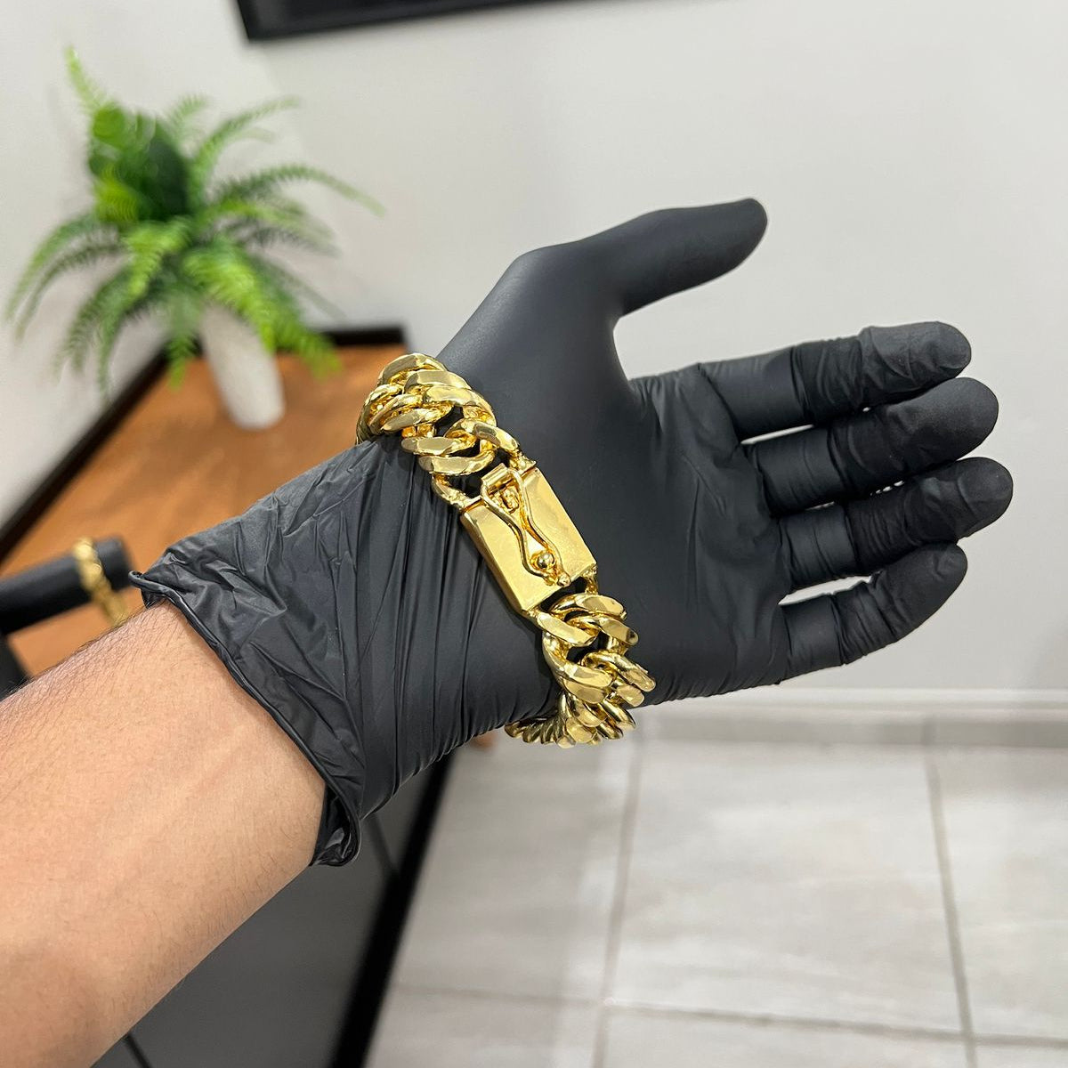 Pulseira Grumet Dupla 20mm Banhado a Ouro 18k