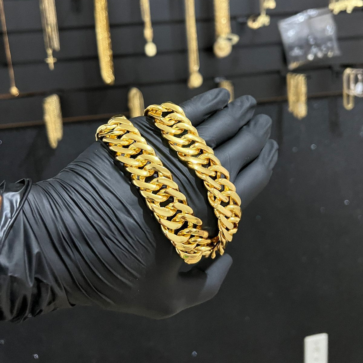 Pulseira Grumet Dupla 20mm Banhado a Ouro 18k