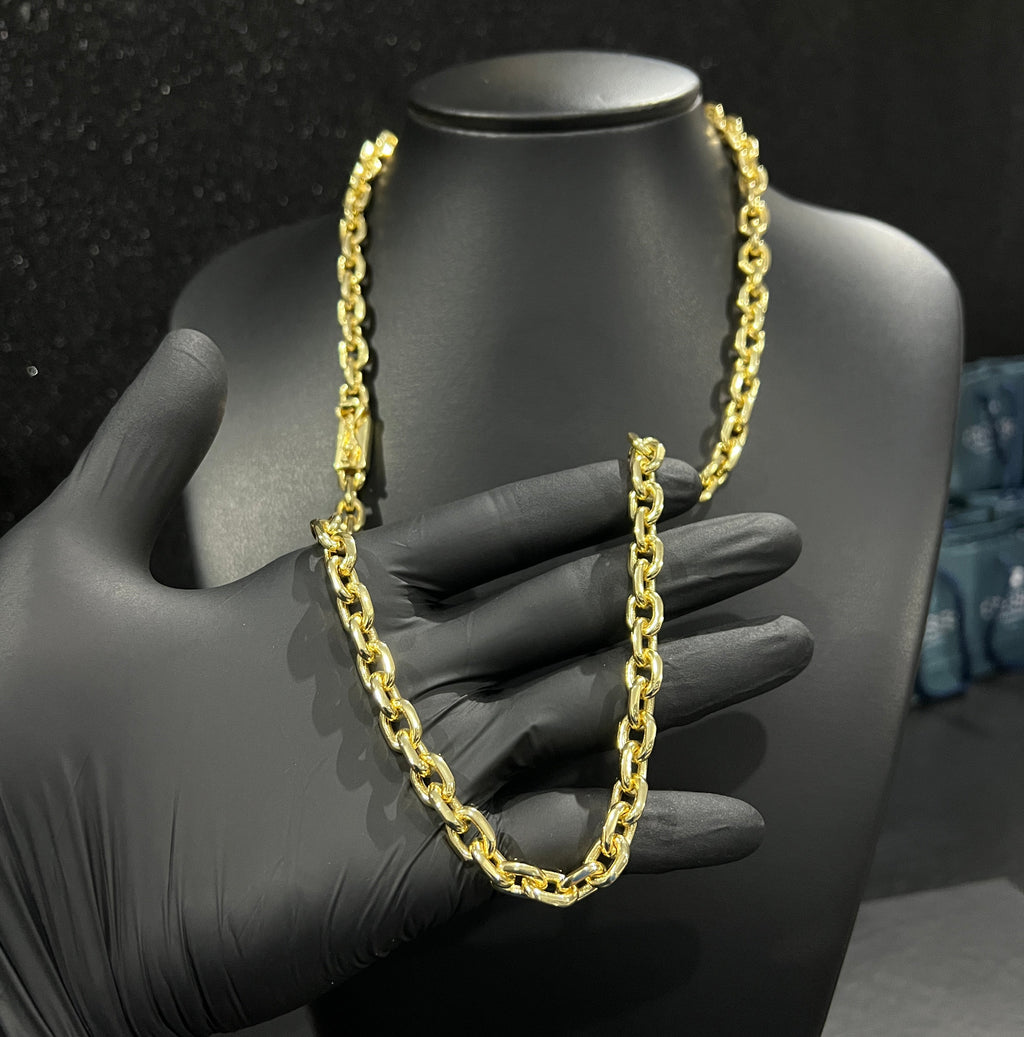 Corrente Cadeado 8mm banhado a ouro 18k