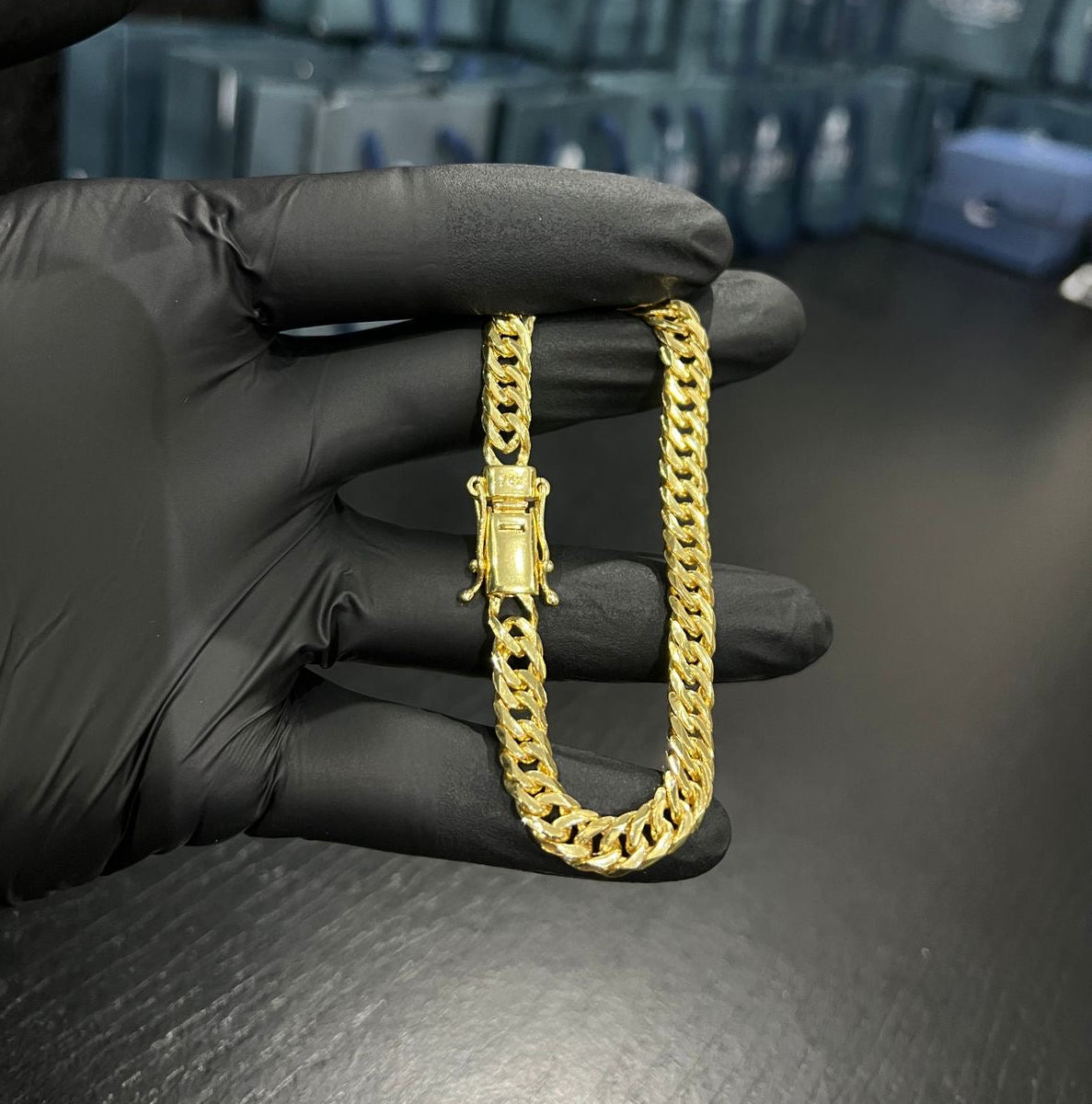 Pulseira Grumet Dupla 7mm banhado a ouro 18k