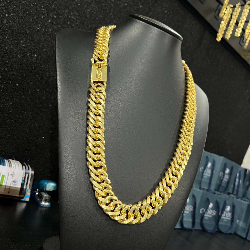 Corrente Grumet Dupla 20mm banhado a ouro 18k
