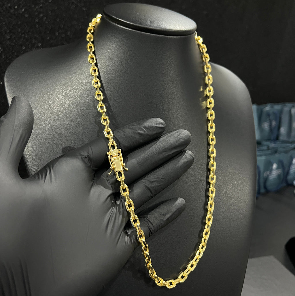 Corrente Cadeado 6mm banhado a ouro 18k