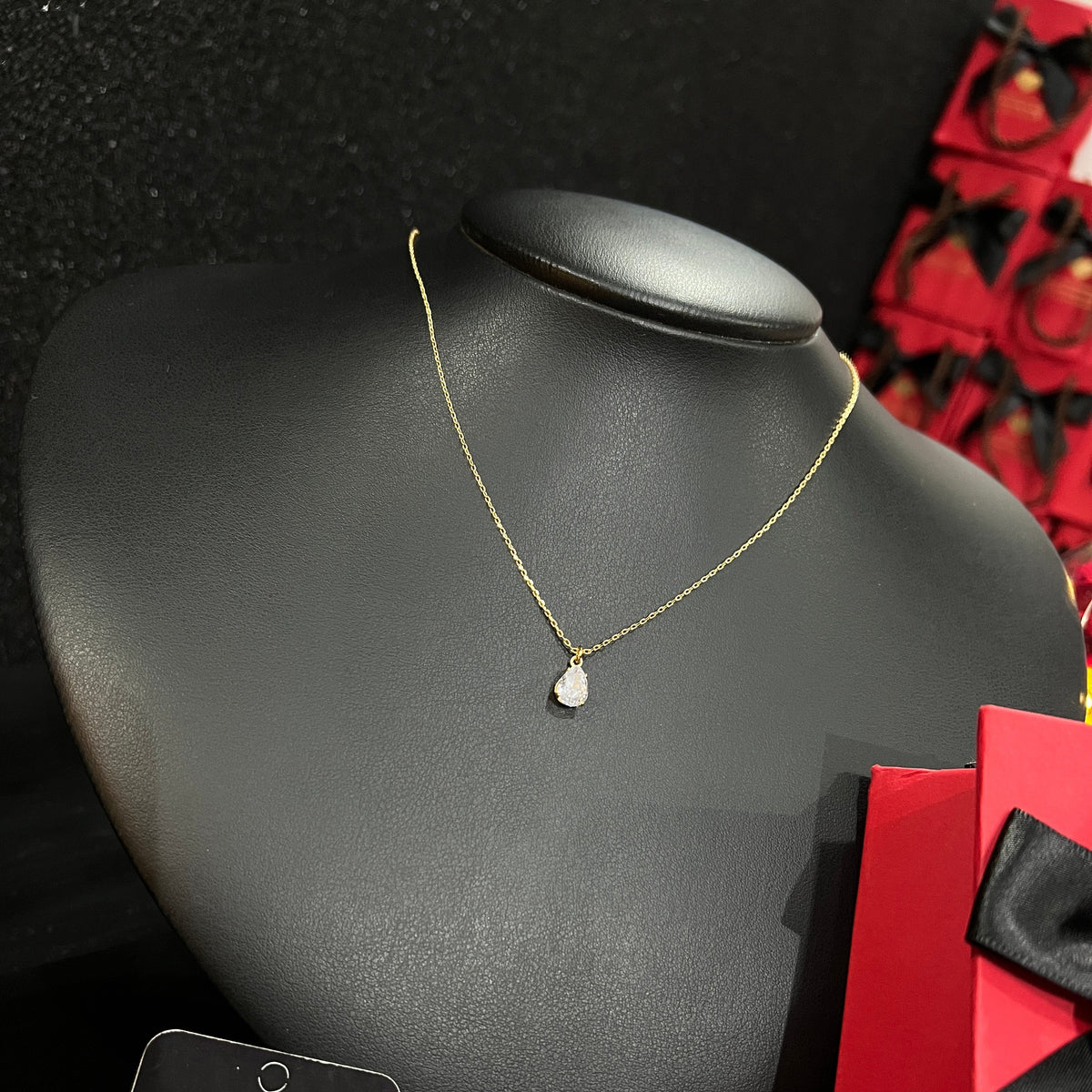 Colar Feminino Gota Cadeadinho 1,2mm  banhado a ouro 18k