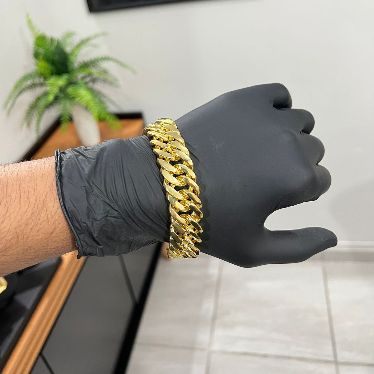 Pulseira Grumet Dupla 20mm Banhado a Ouro 18k