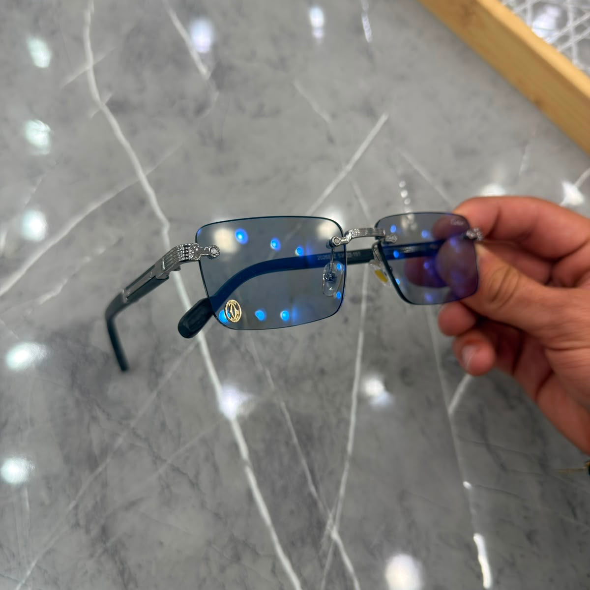 Óculos Cartier Grife M1 Preto/Azul