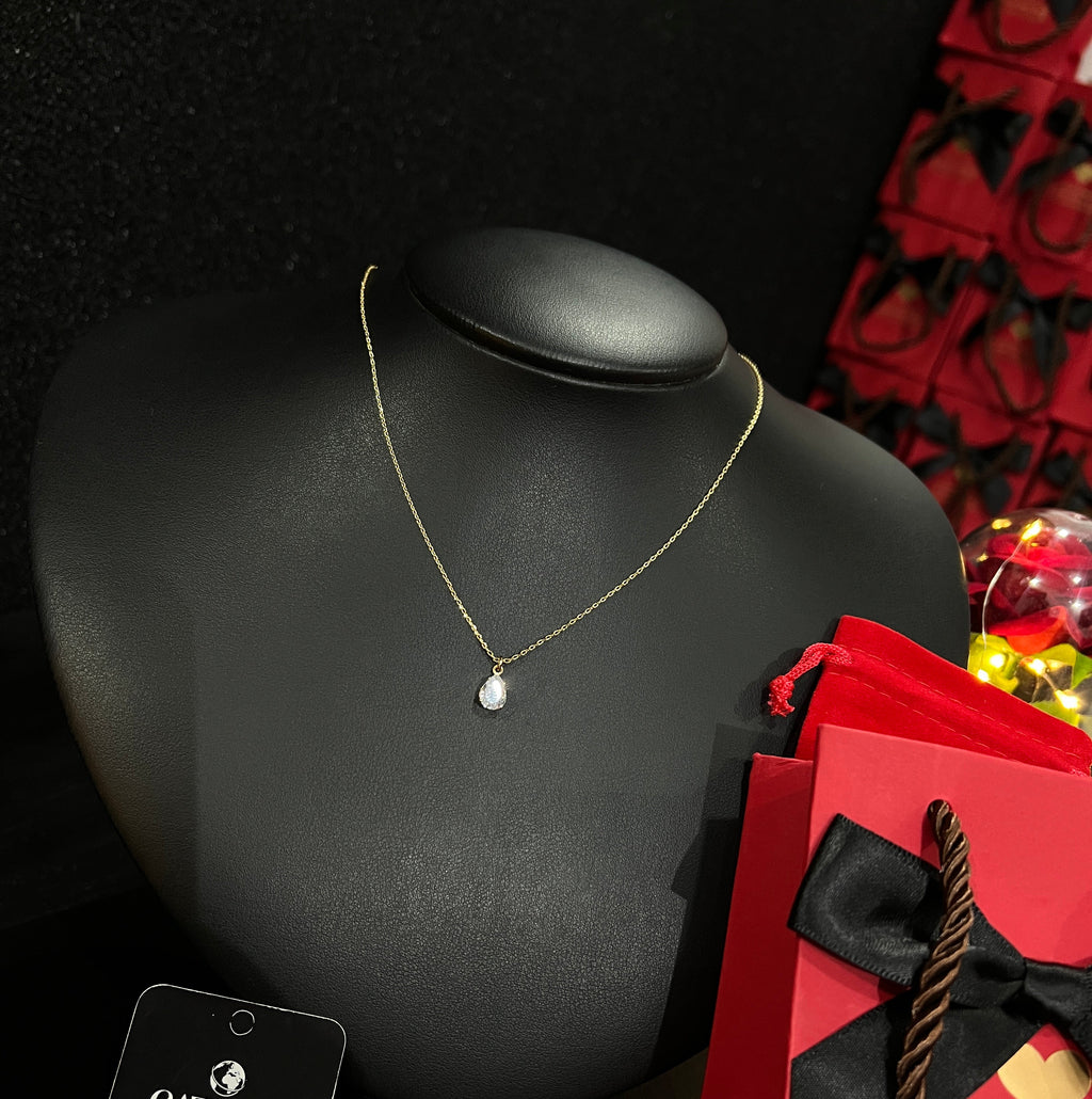 Colar Feminino Gota Cadeadinho 1,2mm  banhado a ouro 18k