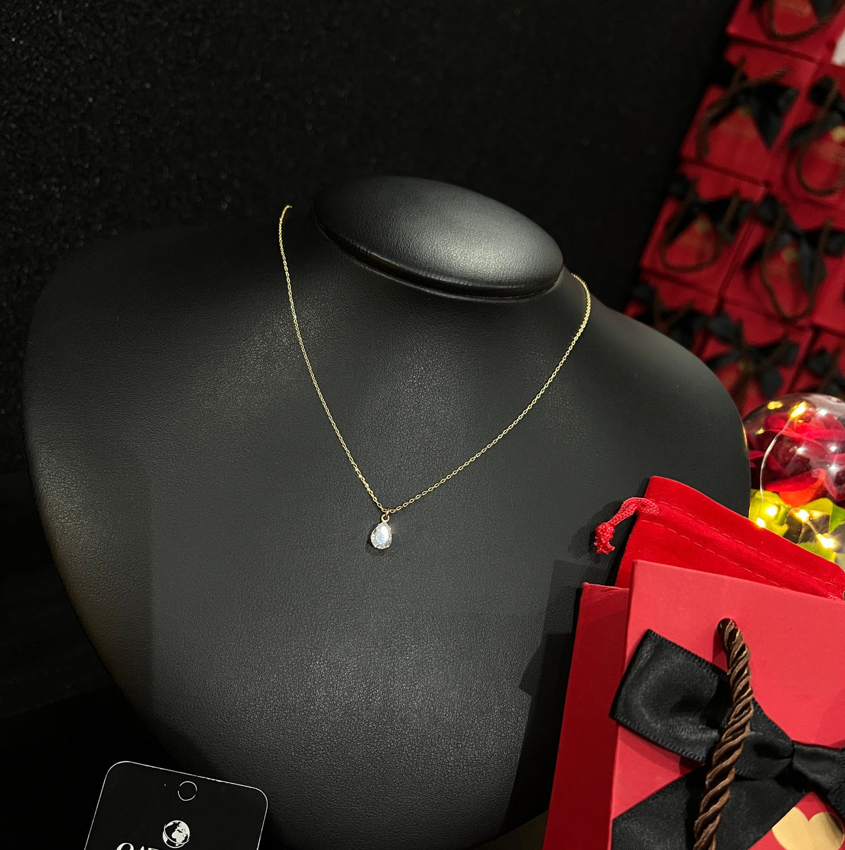 Colar Feminino Gota Cadeadinho 1,2mm  banhado a ouro 18k
