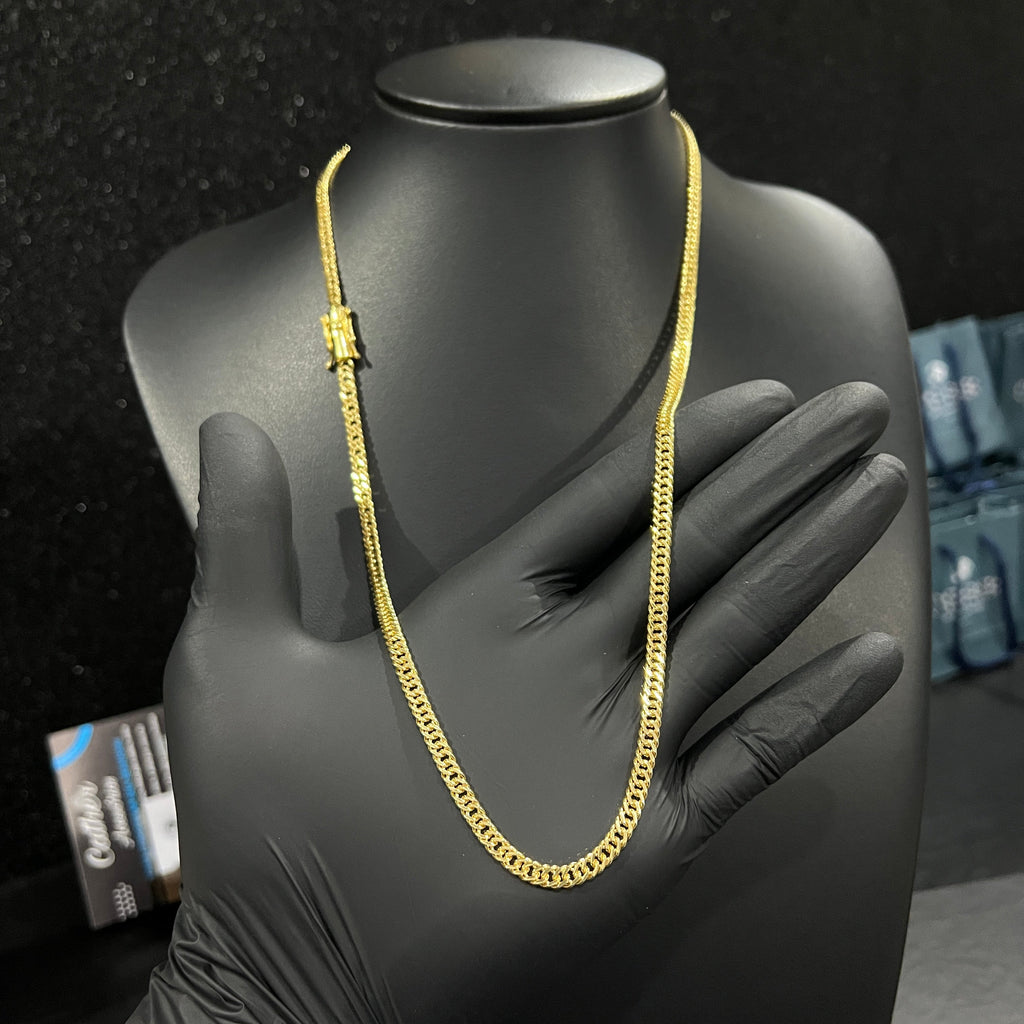 Corrente Grumet Dupla 4mm banhado a ouro 18k