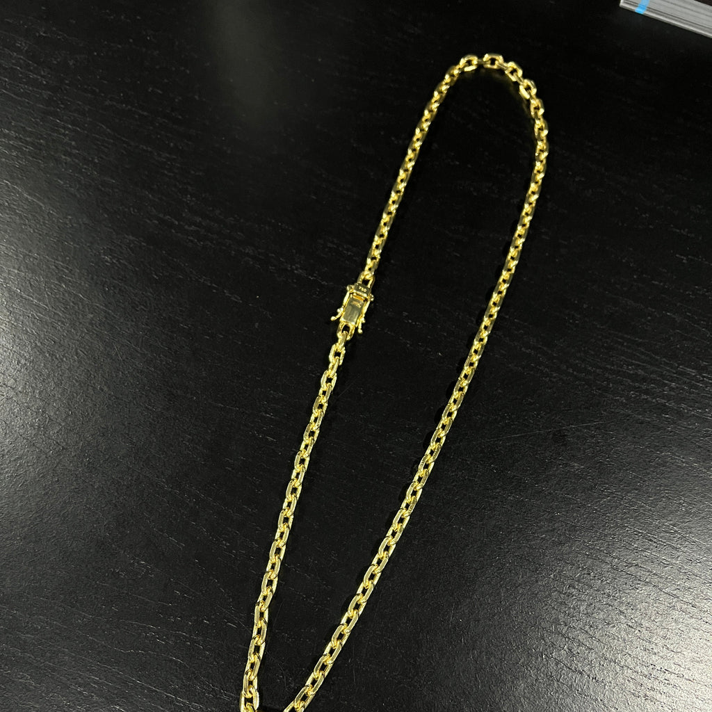 Corrente Cadeado 6mm banhado a ouro 18k