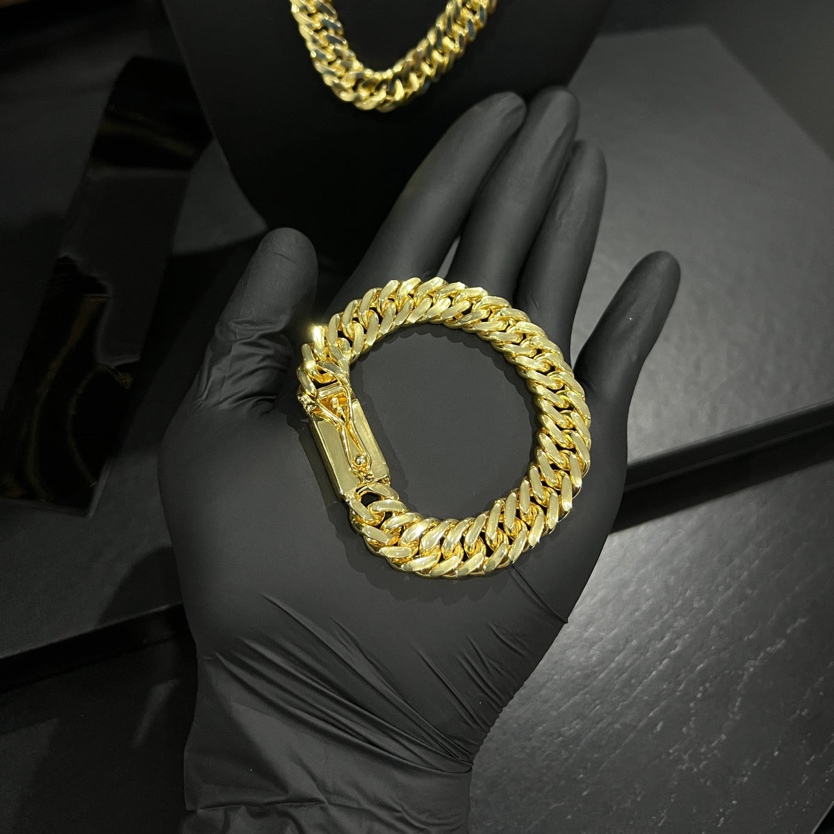 Pulseira Grumet Dupla 13mm Banhado a Ouro 18k