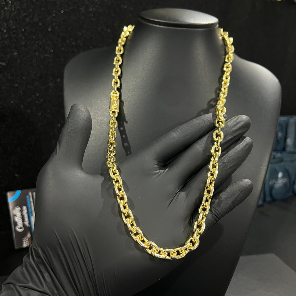 Corrente Cadeado 8mm banhado a ouro 18k