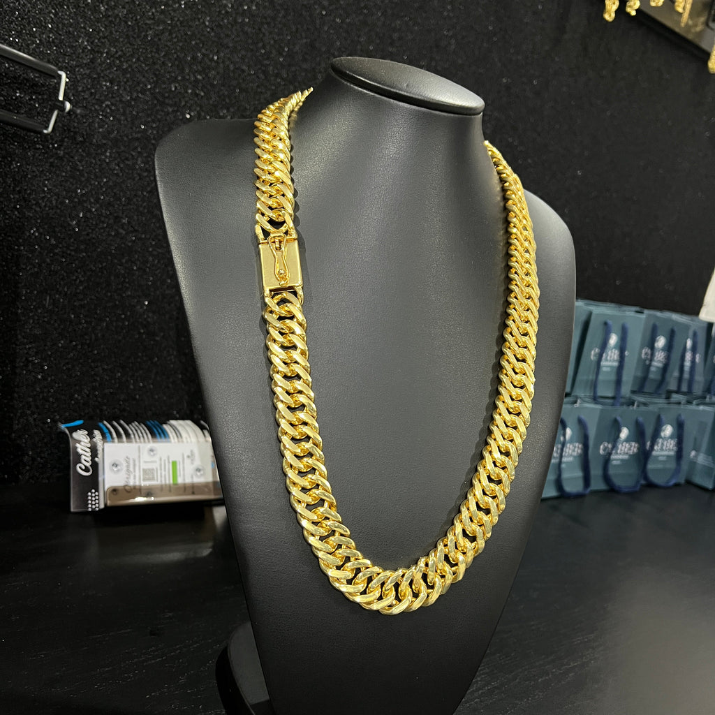 Corrente Grumet Dupla 20mm banhado a ouro 18k
