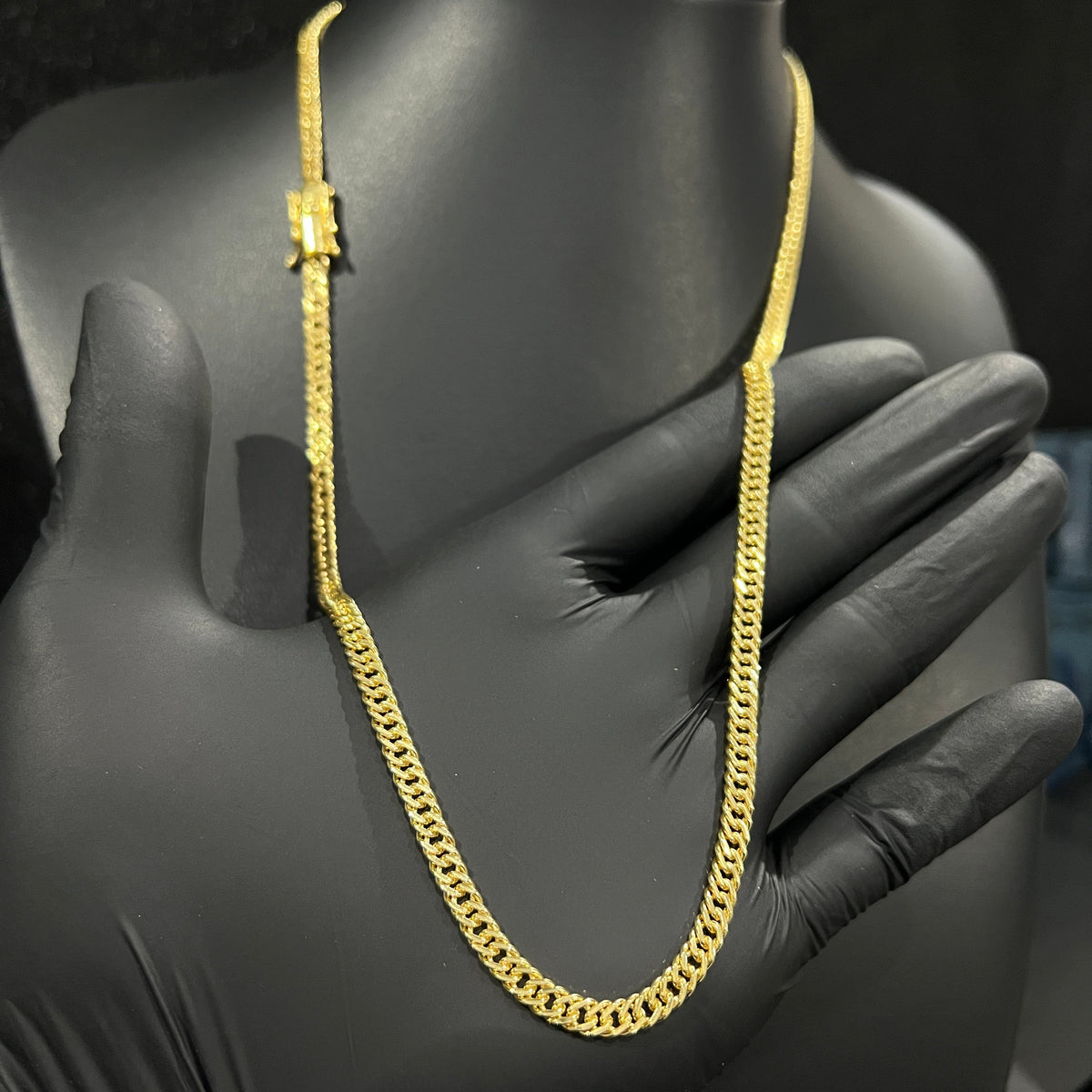 Corrente Grumet Dupla 4mm banhado a ouro 18k