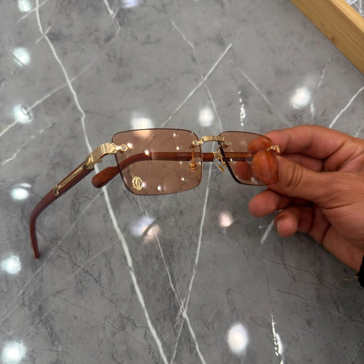 Óculos Cartier Grife M1 Marrom Claro