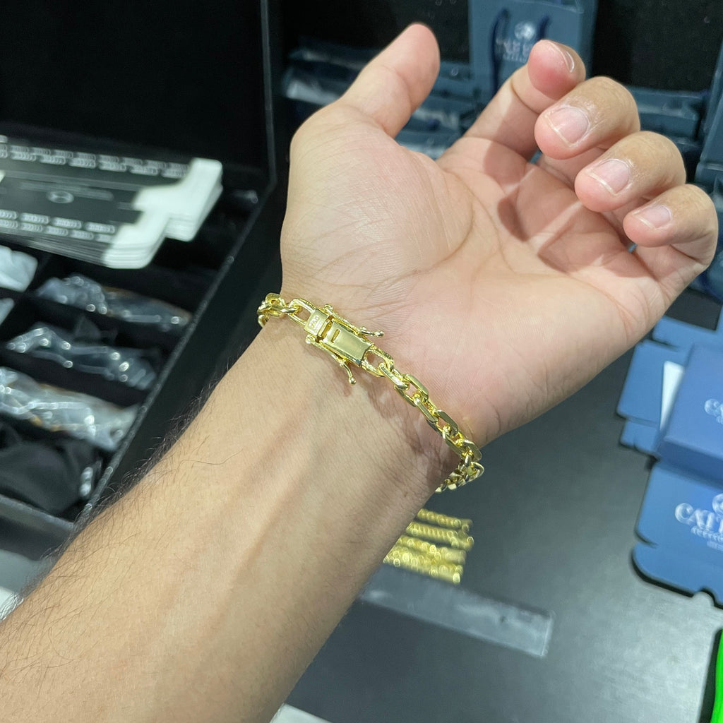 Pulseira Cadeado 6mm banhado a ouro 18k