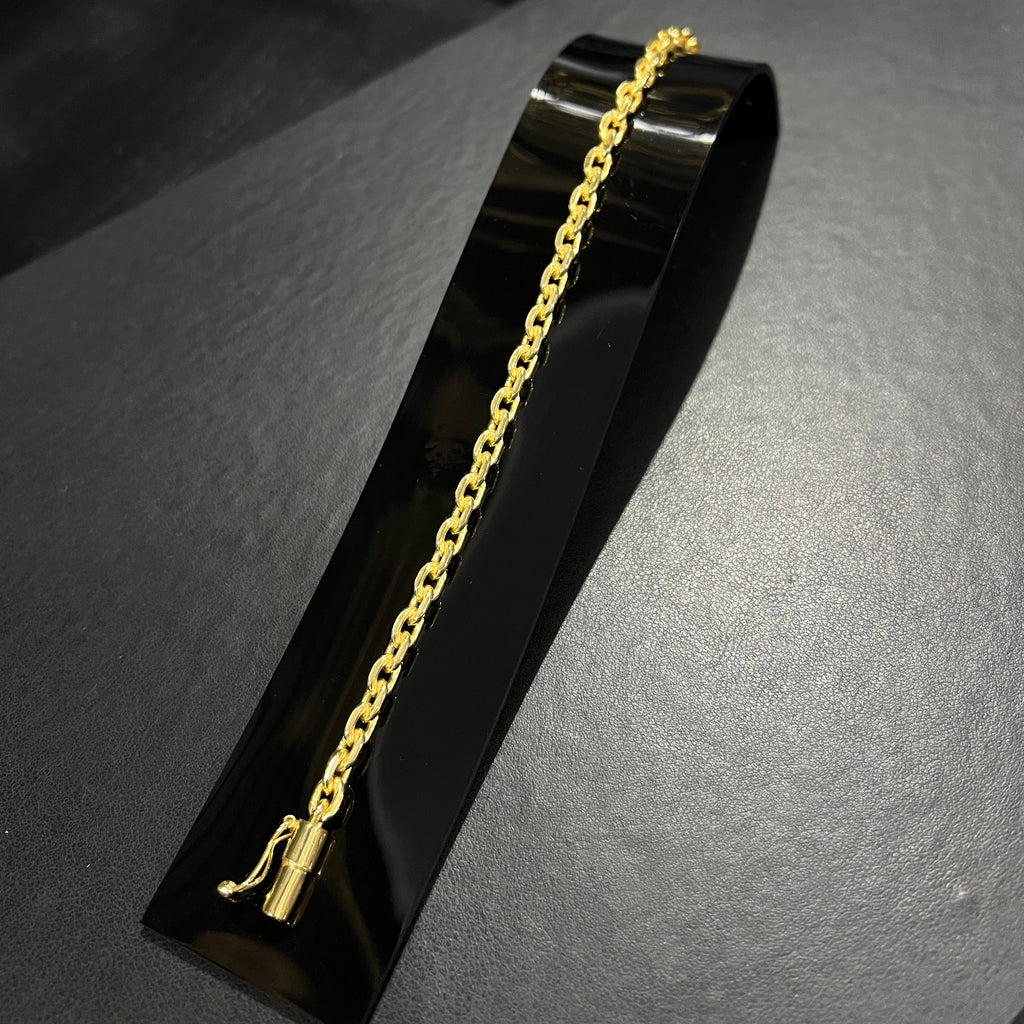 Pulseira Cadeado 4mm banhado a ouro 18k