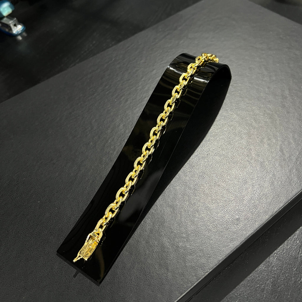 Pulseira Cadeado 8mm banhado a ouro 18k