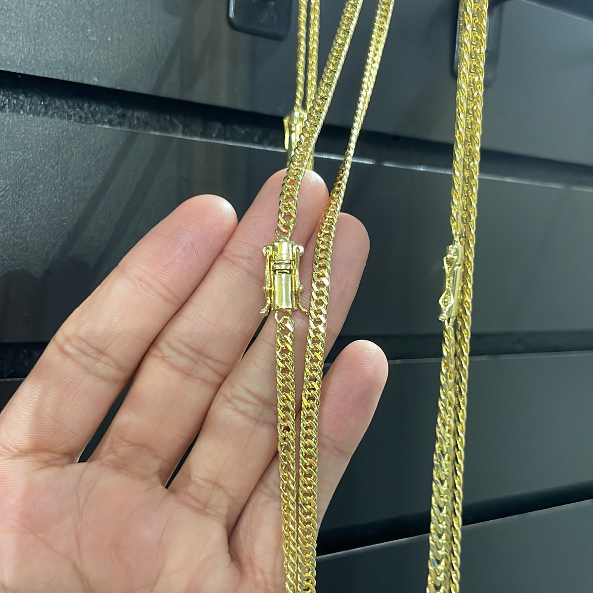 Corrente e Pulseira Grumet Dupla 4mm banhado a ouro 18k