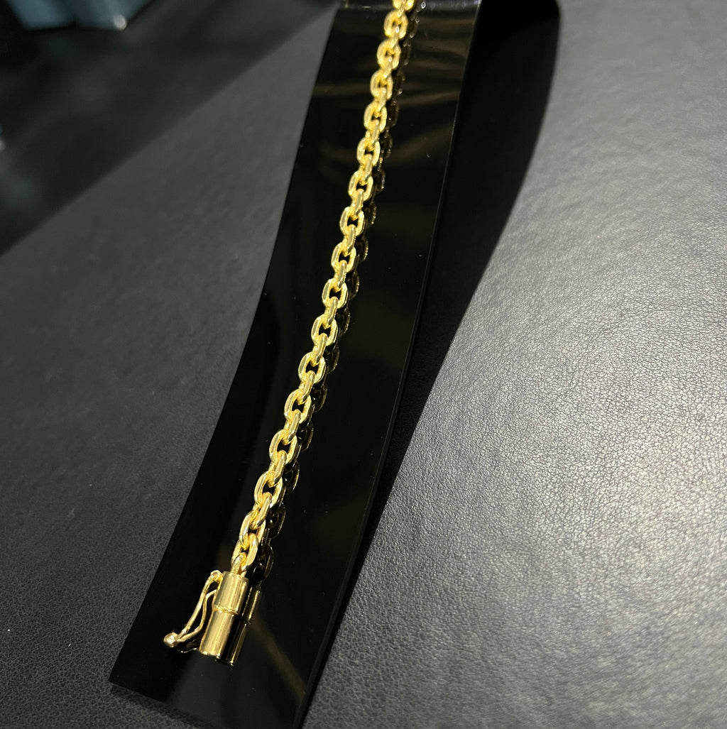 Pulseira Cadeado 4mm banhado a ouro 18k
