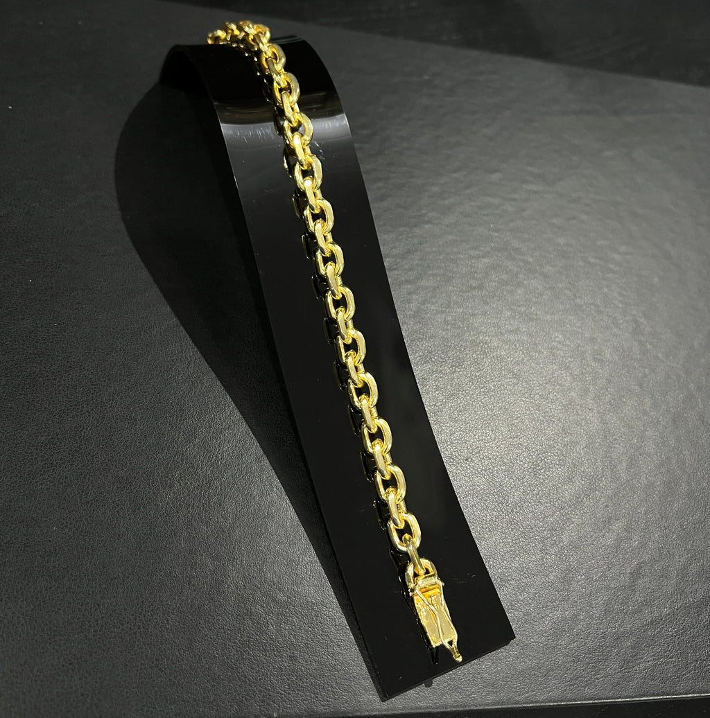Pulseira Cadeado 8mm banhado a ouro 18k