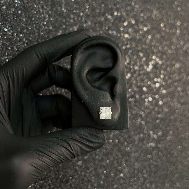 Brinco Quadrado Baixo banhado a ouro 18k - Cather Acessórios 