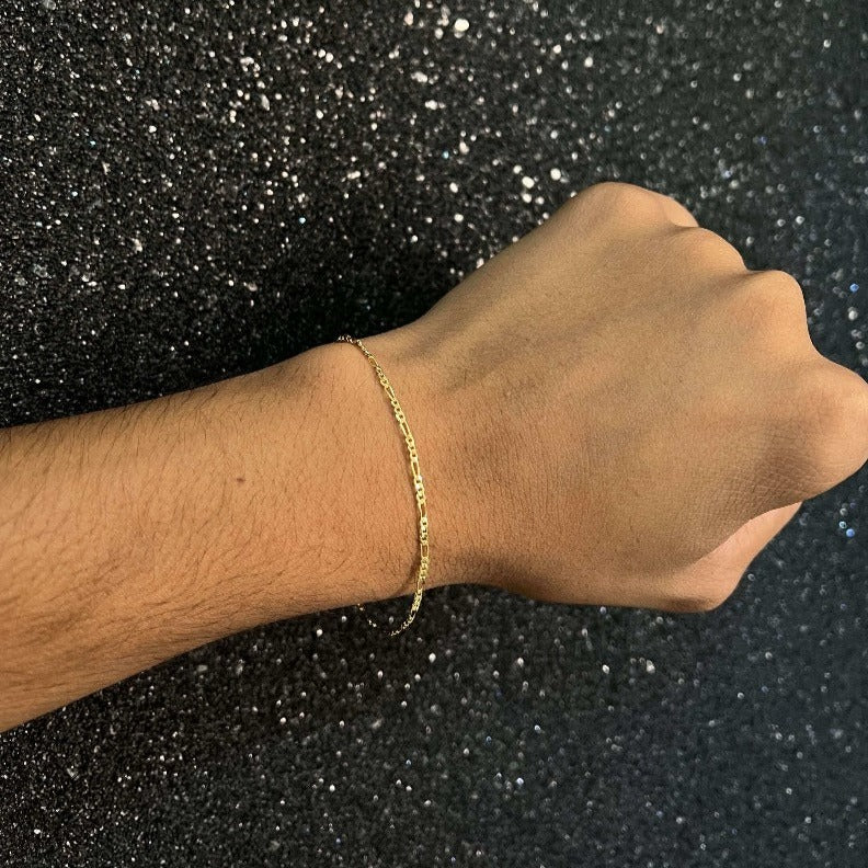 Pulseira 3x1 de 2mm Fecho Argolinha banhado a ouro 18k - Cather Acessórios 