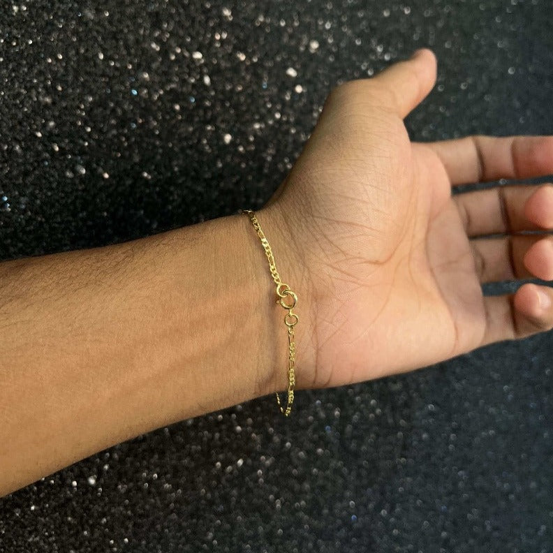 Pulseira 3x1 de 2mm Fecho Argolinha banhado a ouro 18k - Cather Acessórios 