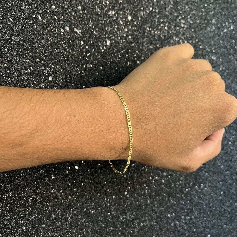 Pulseira Piastrine Curta 2mm Fecho Italiano banhado a ouro 18k - Cather Acessórios 