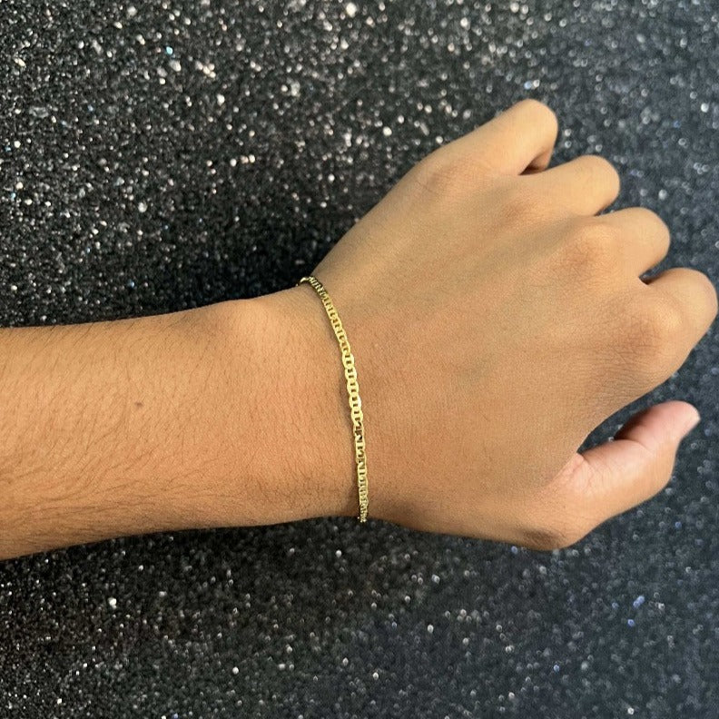 Pulseira Piastrine Curta 2mm Fecho Italiano banhado a ouro 18k - Cather Acessórios 