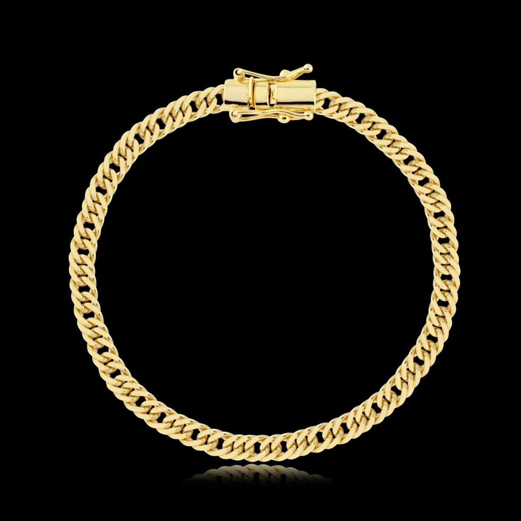 Pulseira Grumet Dupla 4mm Banhado a Ouro 18k