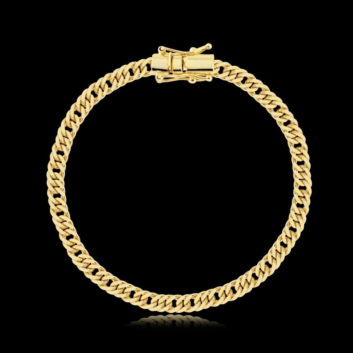 Pulseira Grumet Dupla 4mm Banhado a Ouro 18k