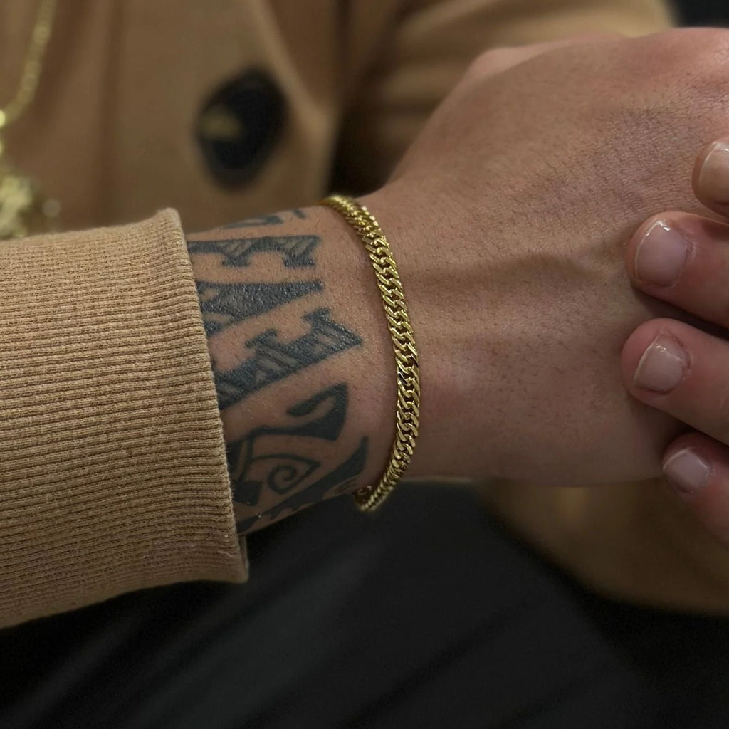 Pulseira Grumet Dupla 4mm Banhado a Ouro 18k