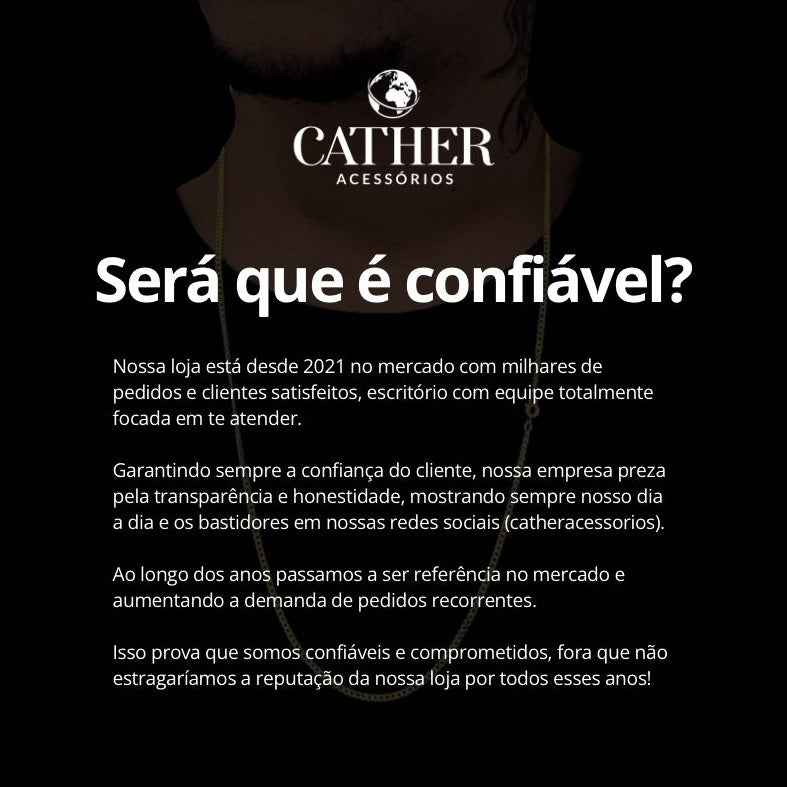 Corrente e Pulseira 3x1 2mm + Ping Cruz c/Borda Banhado a Ouro 18k