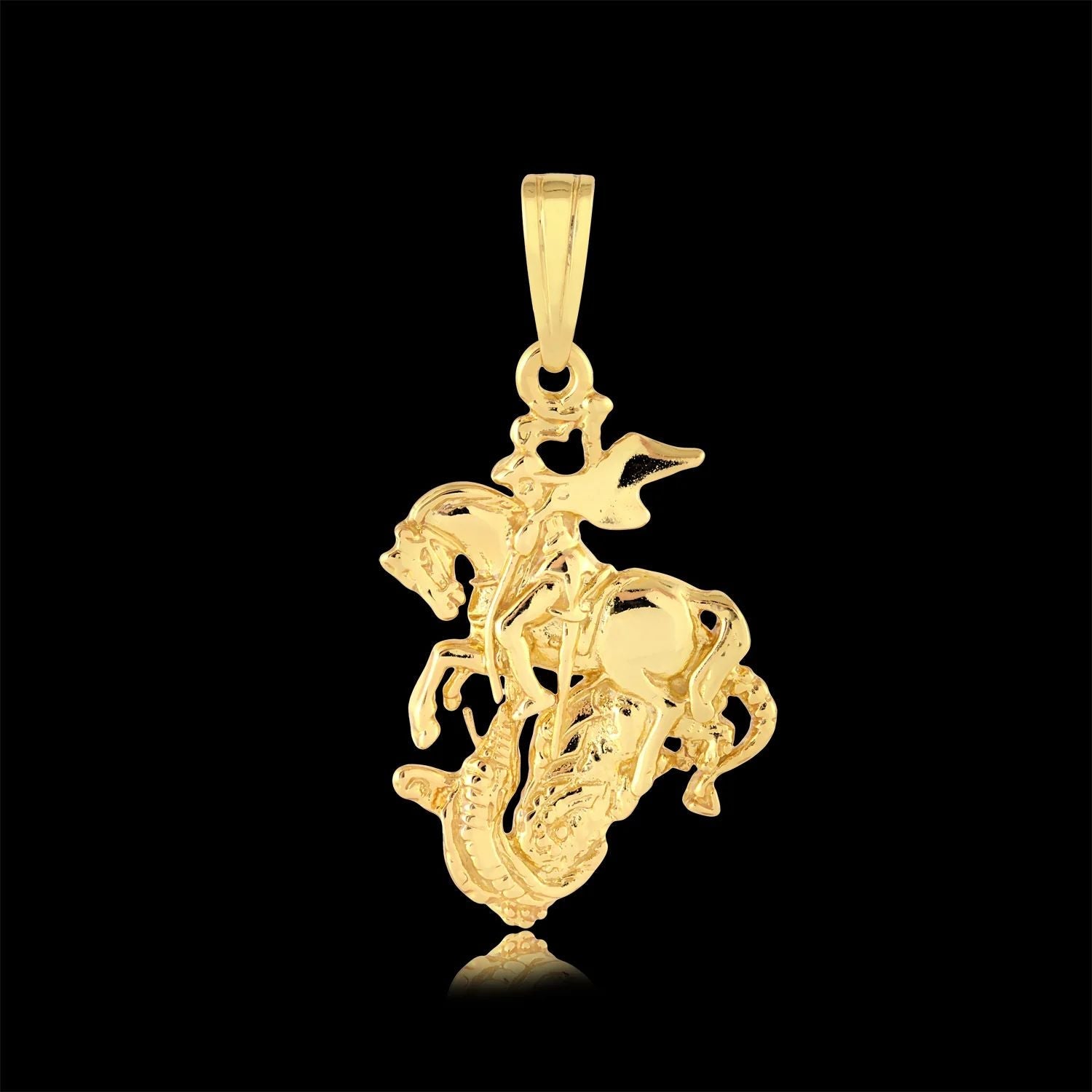 Pingente São Jorge 3d Banhado a Ouro 18k