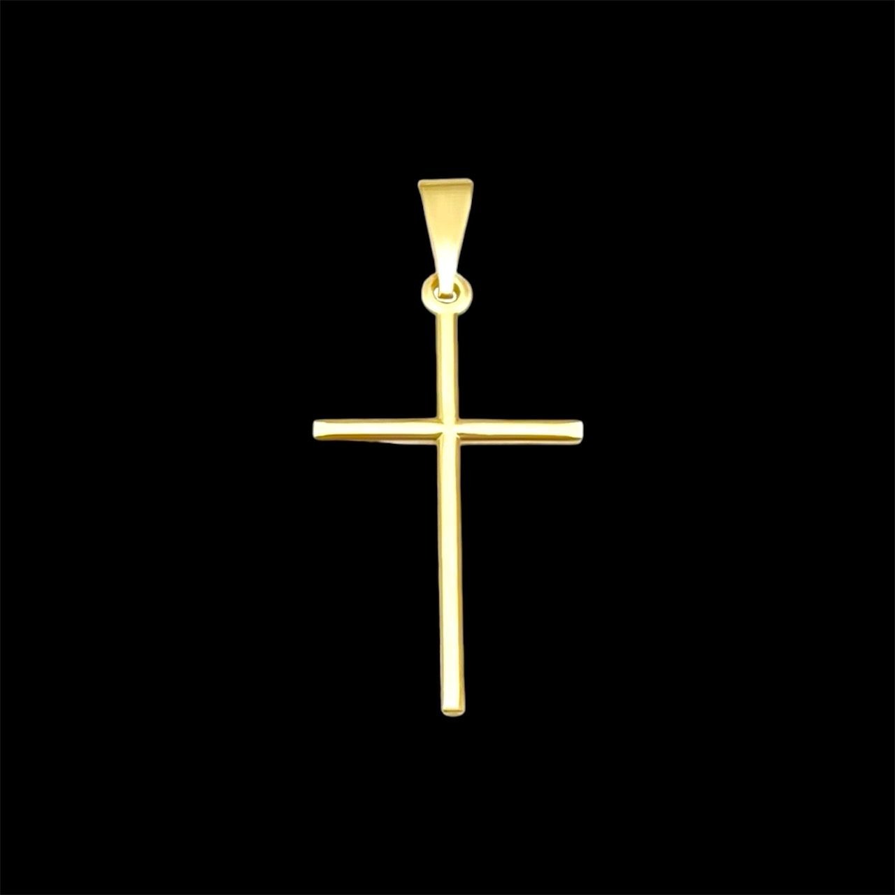 Pingente Cruz Palito Banhado a Ouro 18k