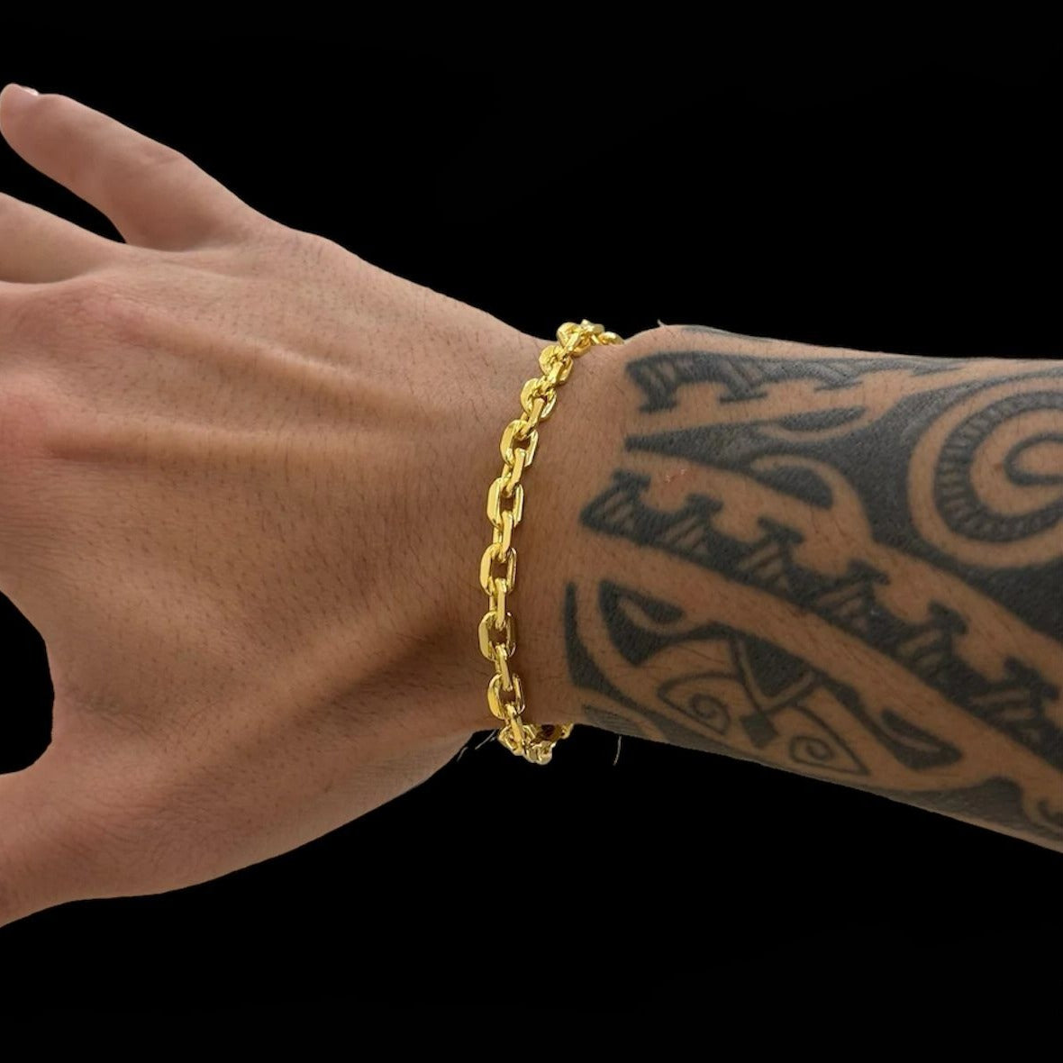 Pulseira Cadeado 7mm Banhado a Ouro 18k