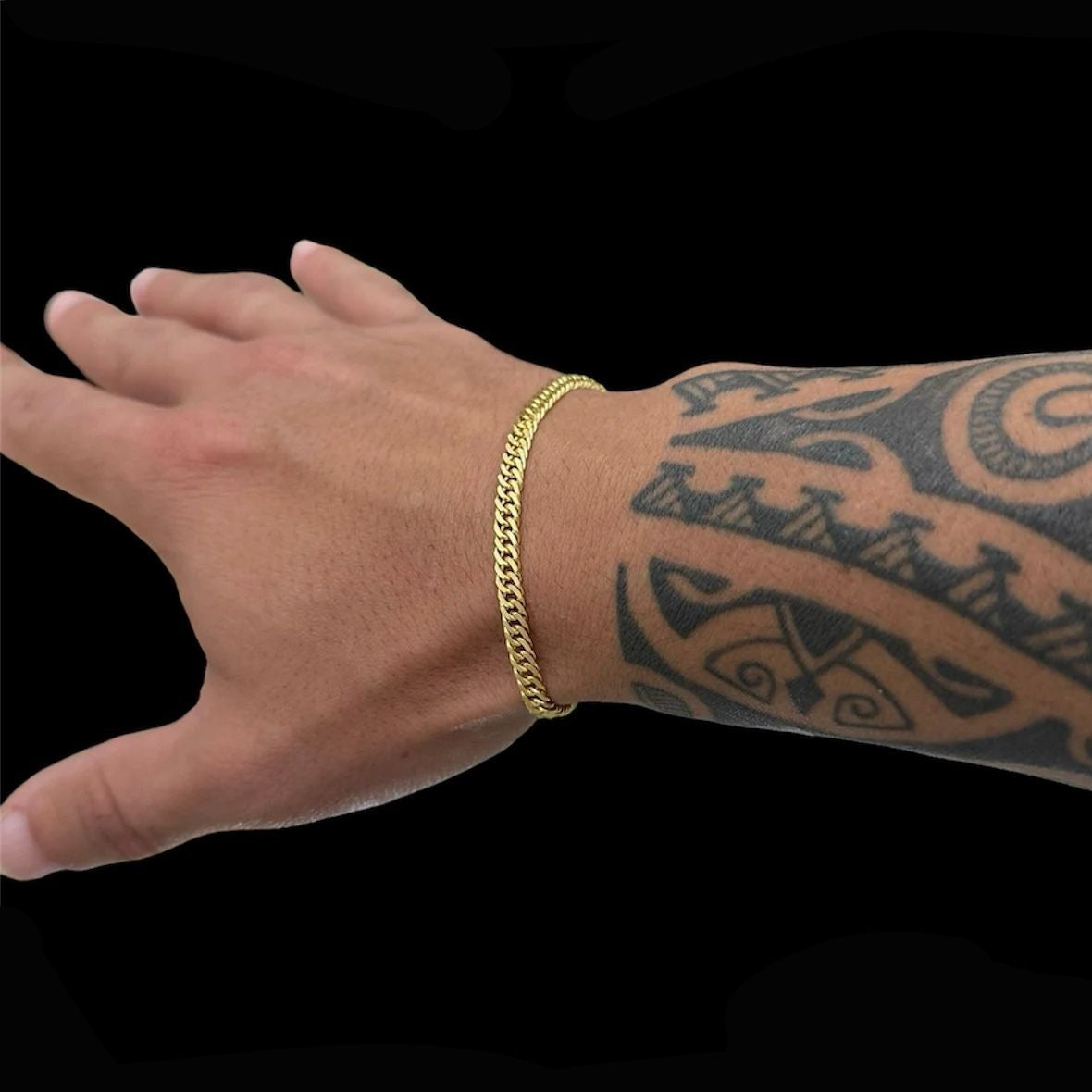 Pulseira Grumet Dupla 4mm Banhado a Ouro 18k